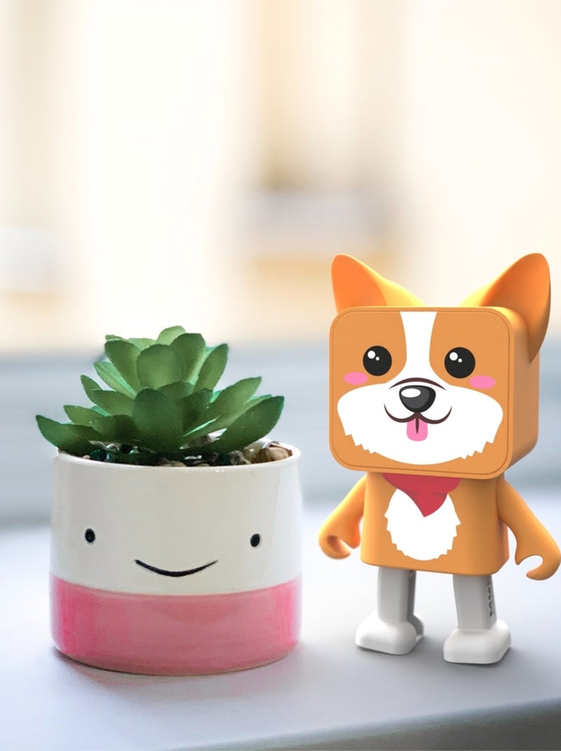 Enceinte Bluetooth Dancing Animal Corgi - 3W - Danse en Musique - Mode Stéréo TWS - MOB Blanc Orange clair - Kiabi