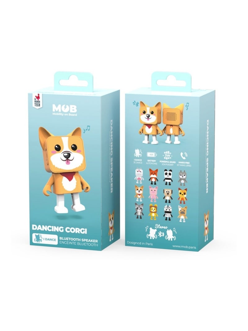 Enceinte Bluetooth Dancing Animal Corgi - 3W - Danse en Musique - Mode Stéréo TWS - MOB Blanc Orange clair - Kiabi