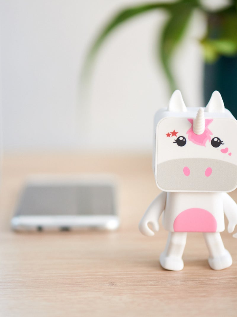 Enceinte Bluetooth Dancing Animal Licorne - 3W - Danse en Musique - Mode Stéréo TWS - MOB Blanc - Kiabi