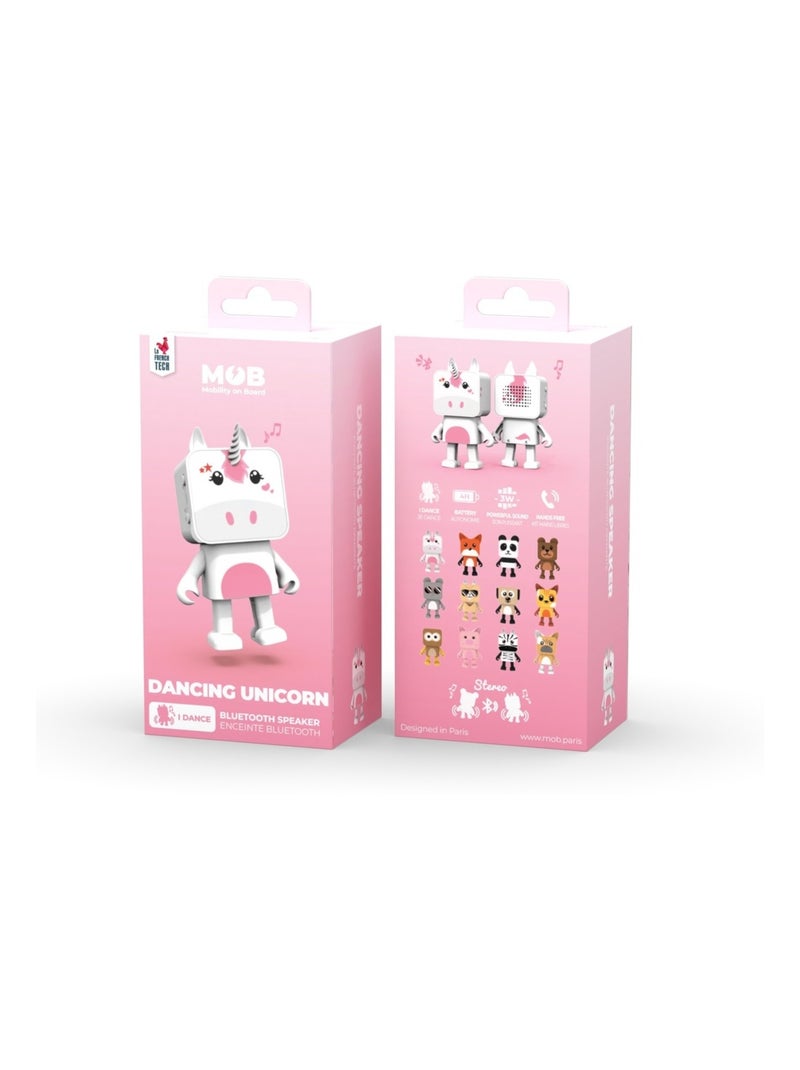 Enceinte Bluetooth Dancing Animal Licorne - 3W - Danse en Musique - Mode Stéréo TWS - MOB Blanc - Kiabi