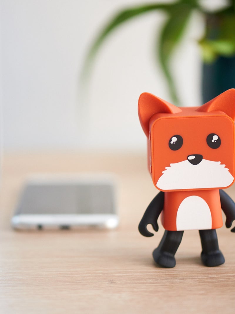 Enceinte Bluetooth Dancing Animal Renard - 3W - Danse en Musique - Mode Stéréo TWS - MOB Orange - Kiabi