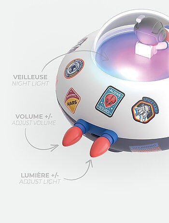 Enceinte Bluetooth et Humidificateur d'Air - Cosmo Bubbly - Veilleuse Design Vaisseau Spatial - MOB