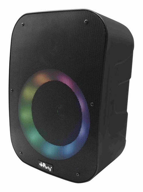 Enceinte Bluetooth iParty avec micro et effets lumineux multicolores - Kiabi Enceinte Bluetooth iParty avec micro et effets lumineux multicolores - Kiabi
