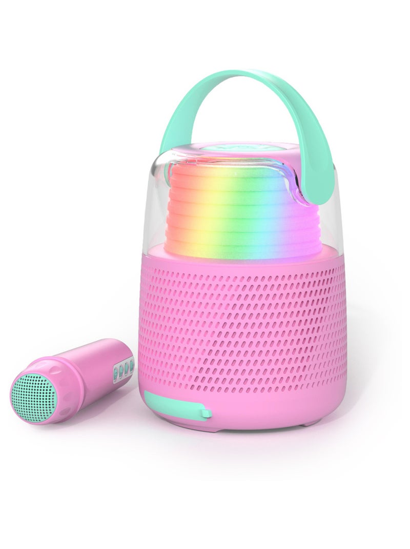 Enceinte Bluetooth KS-80 - Karaoke avec Micro Sans Fil et changeurs de voix - MOB Rose/Multicolore - Kiabi
