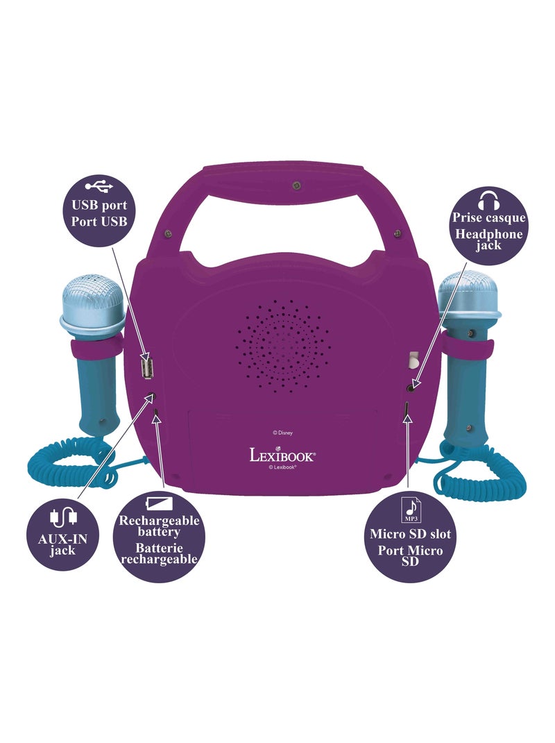 Enceinte Bluetooth La Reine des Neiges avec Micros Violet - Kiabi