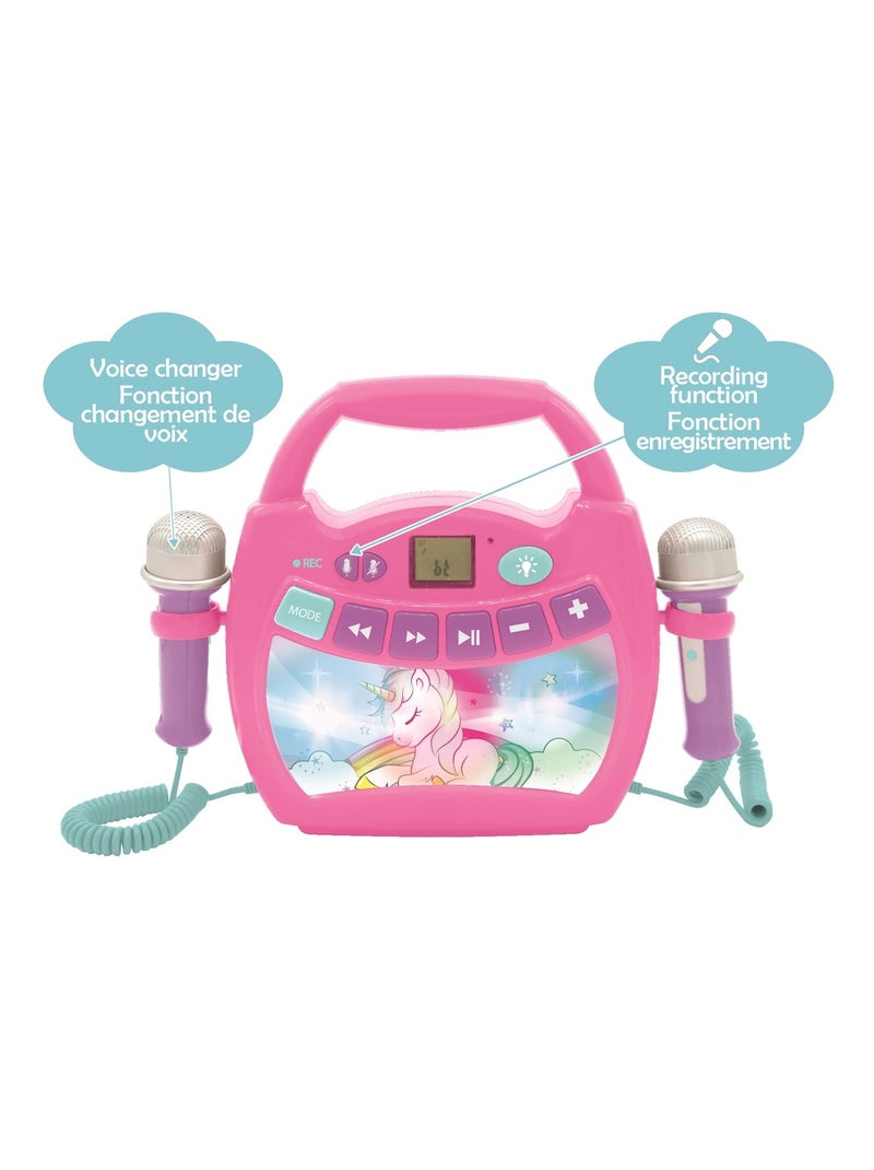 Enceinte Bluetooth Licorne avec Micros Rose - Kiabi