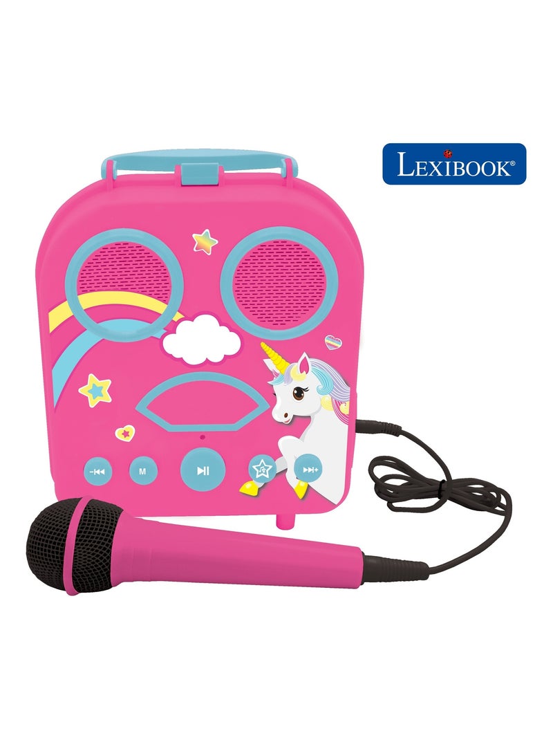 Enceinte Bluetooth licorne avec micros Rose - Kiabi