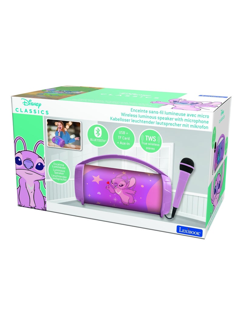 Enceinte Bluetooth Lumineuse avec Micro Angel Stitch Rose - Kiabi