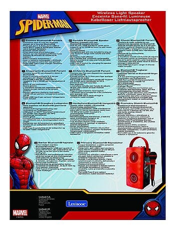 Enceinte Bluetooth lumineuse avec micro Spiderman