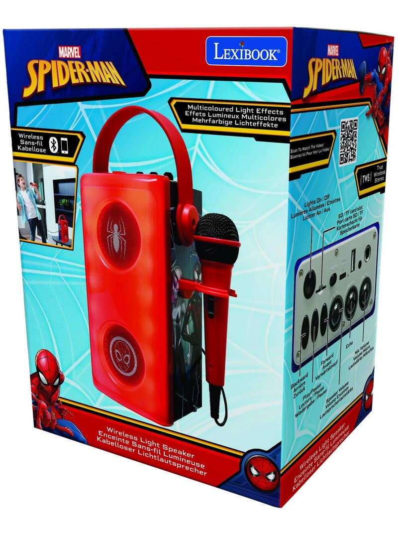 Enceinte Bluetooth lumineuse  avec micro Spiderman Rouge - Kiabi