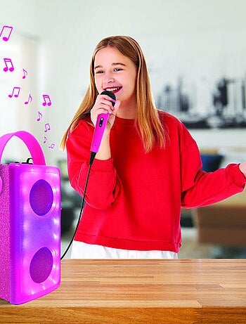Enceinte Bluetooth lumineuse Rose avec micro