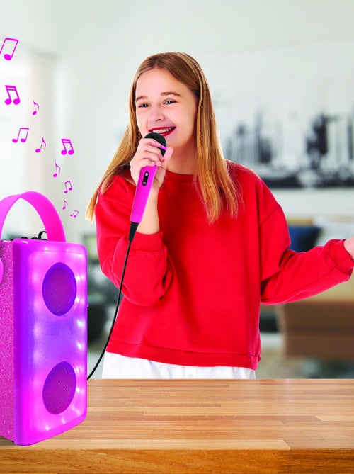 Enceinte Bluetooth lumineuse Rose avec micro - Kiabi