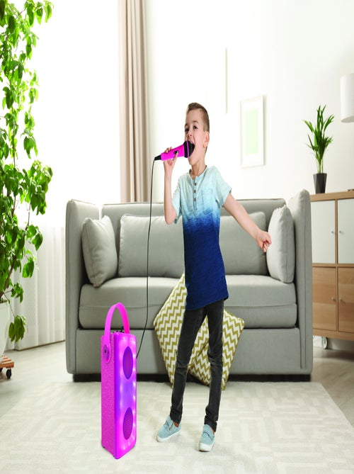 Enceinte Bluetooth lumineuse Rose avec micro - Kiabi