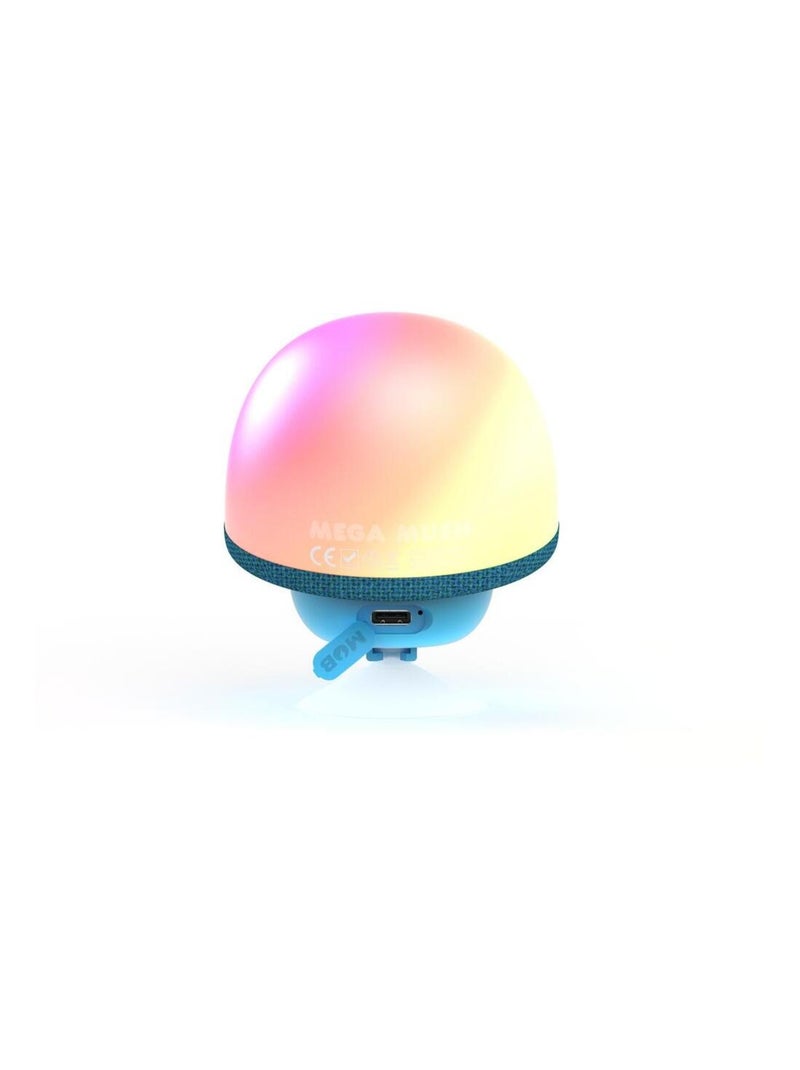 Enceinte Bluetooth Mega Mush – Mini Champignon 3W avec Lumières LED & Ventouse - MOB Bleu - Kiabi
