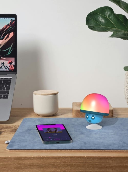 Enceinte Bluetooth Mega Mush – Mini Champignon 3W avec Lumières LED & Ventouse - MOB - Kiabi