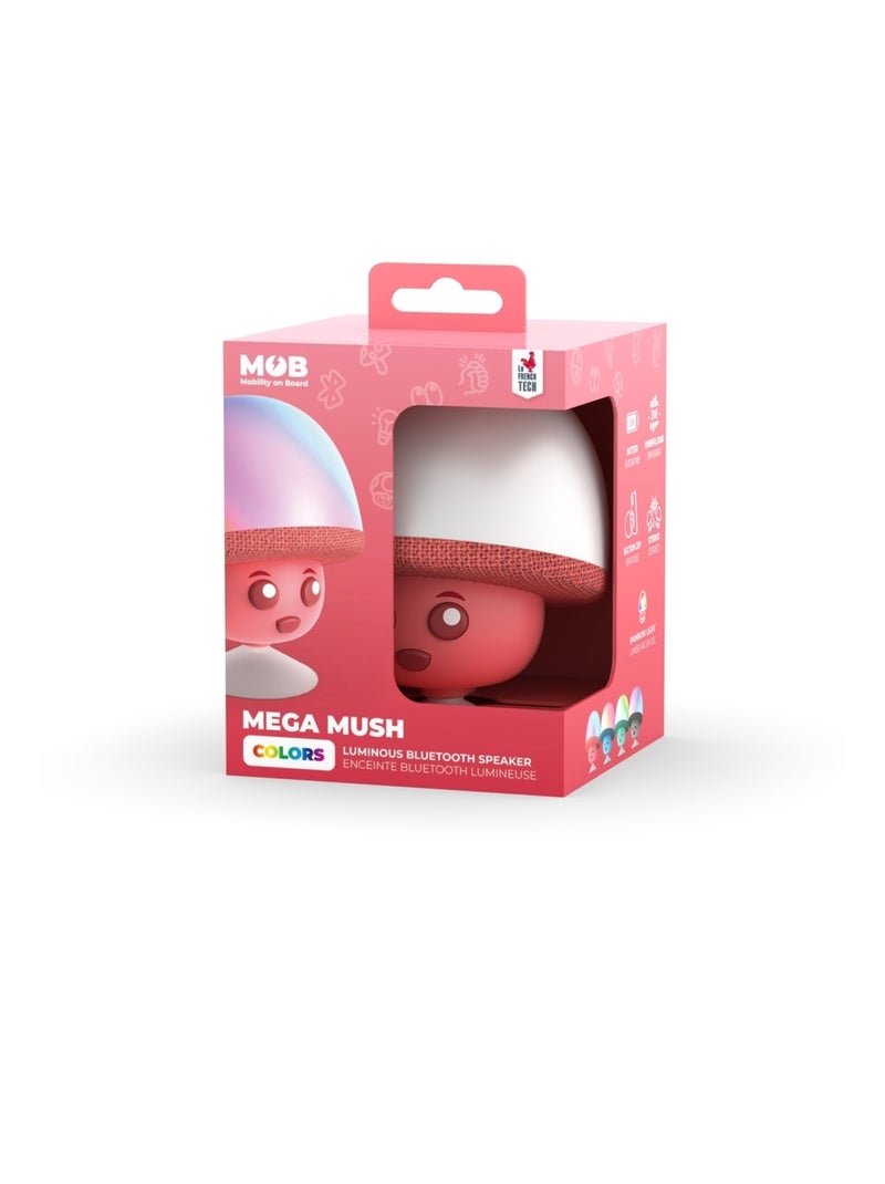 Enceinte Bluetooth Mega Mush – Mini Champignon 3W avec Lumières LED & Ventouse - MOB Rouge - Kiabi