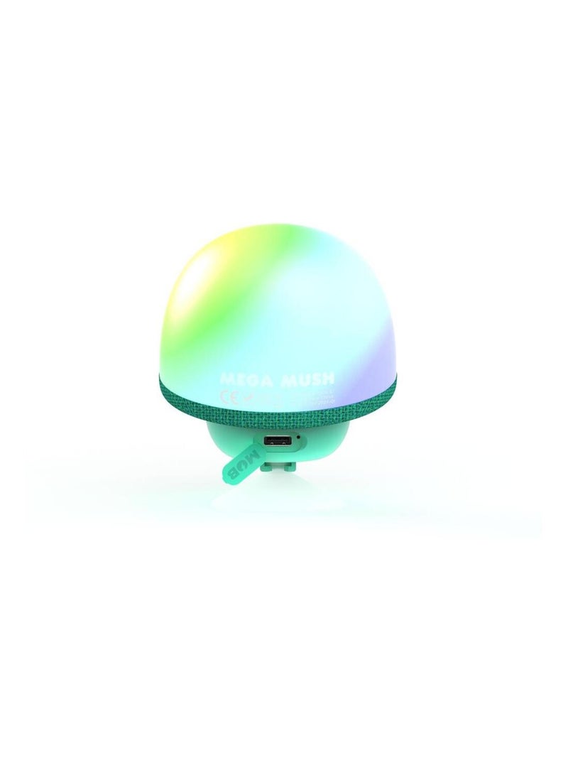 Enceinte Bluetooth Mega Mush – Mini Champignon 3W avec Lumières LED & Ventouse - MOB Turquoise - Kiabi