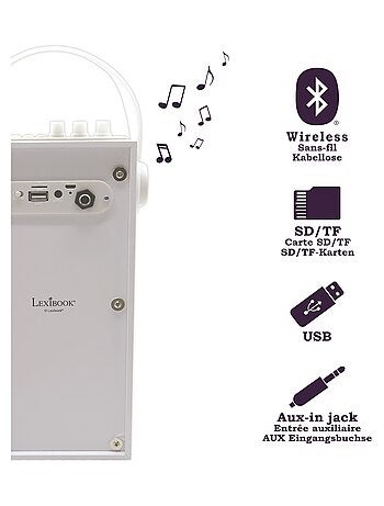 Enceinte Bluetooth portable avec micro et effets lumineux iParty