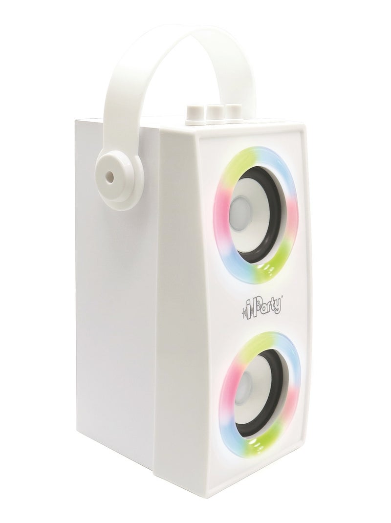 Enceinte Bluetooth portable avec micro et effets lumineux iParty Blanc - Kiabi