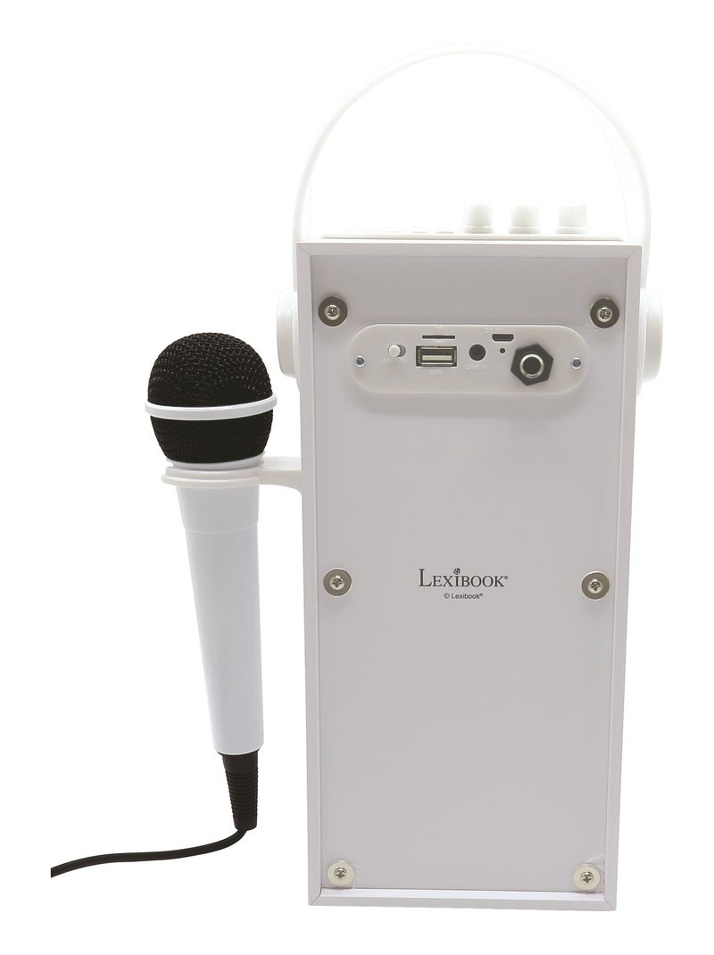 Enceinte Bluetooth portable avec micro et effets lumineux iParty Blanc - Kiabi