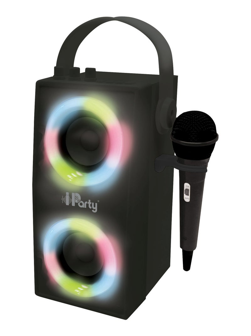 Enceinte Bluetooth portable avec micro et effets lumineux Noir - Kiabi