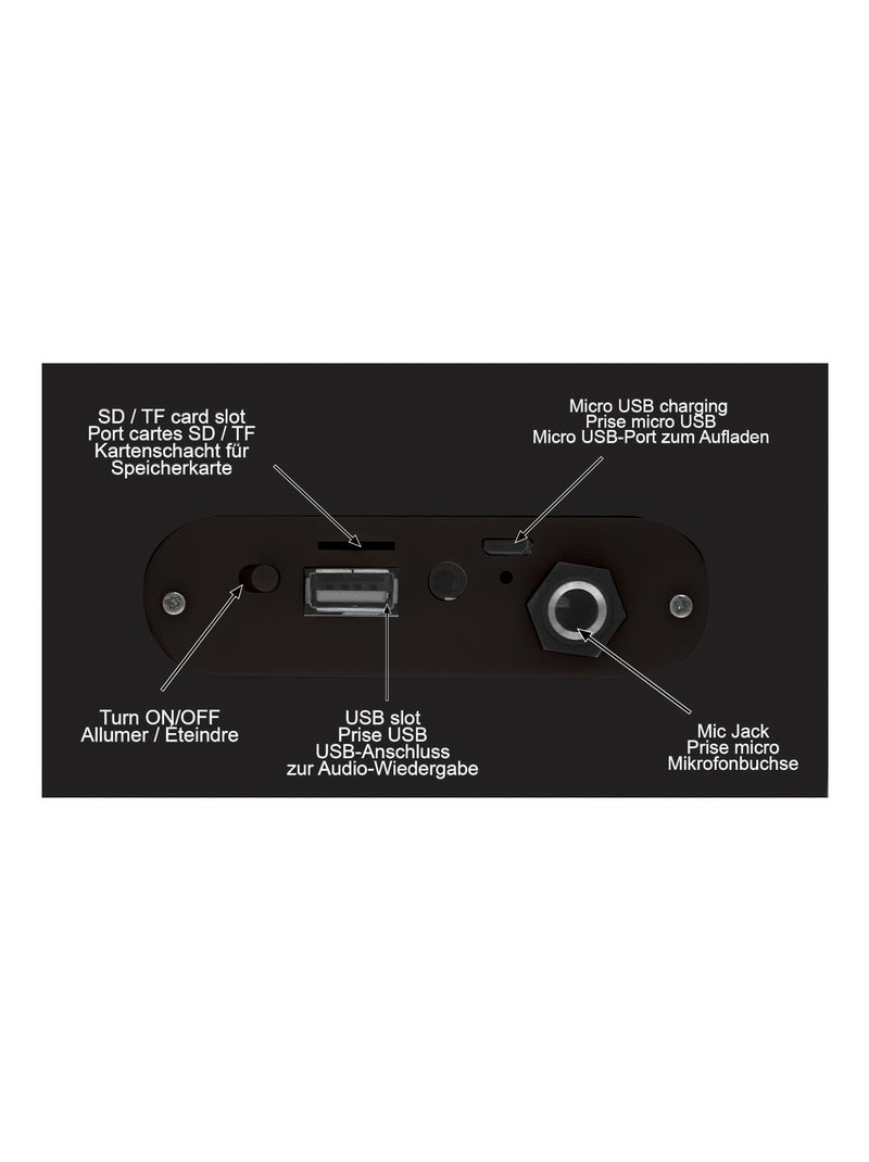 Enceinte Bluetooth portable avec micro et effets lumineux Noir - Kiabi
