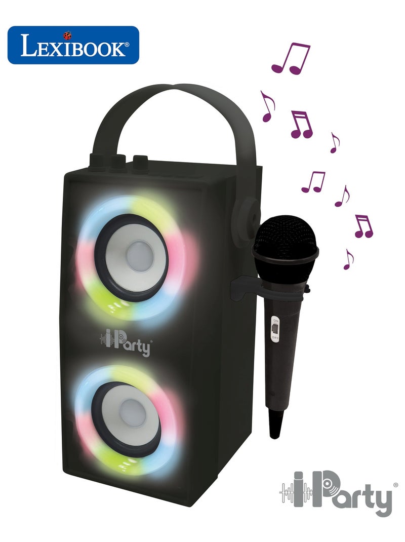 Enceinte Bluetooth portable avec micro et effets lumineux Noir - Kiabi