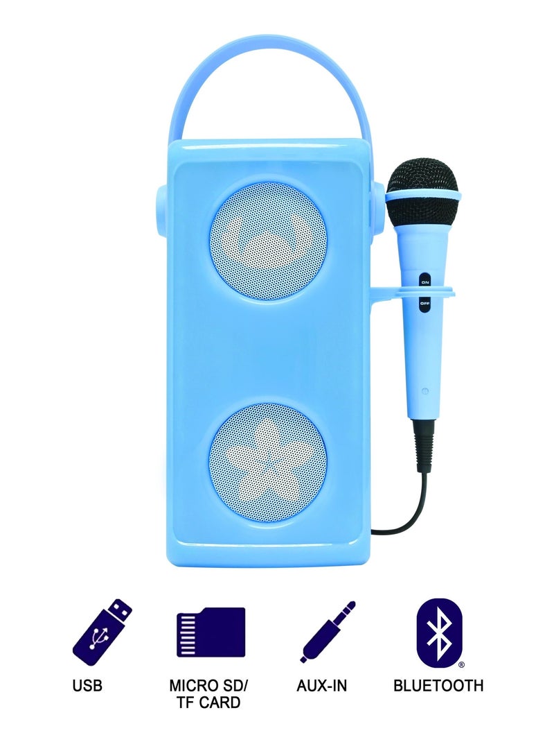 Enceinte Bluetooth portable avec micro et effets lumineux Stitch Bleu - Kiabi