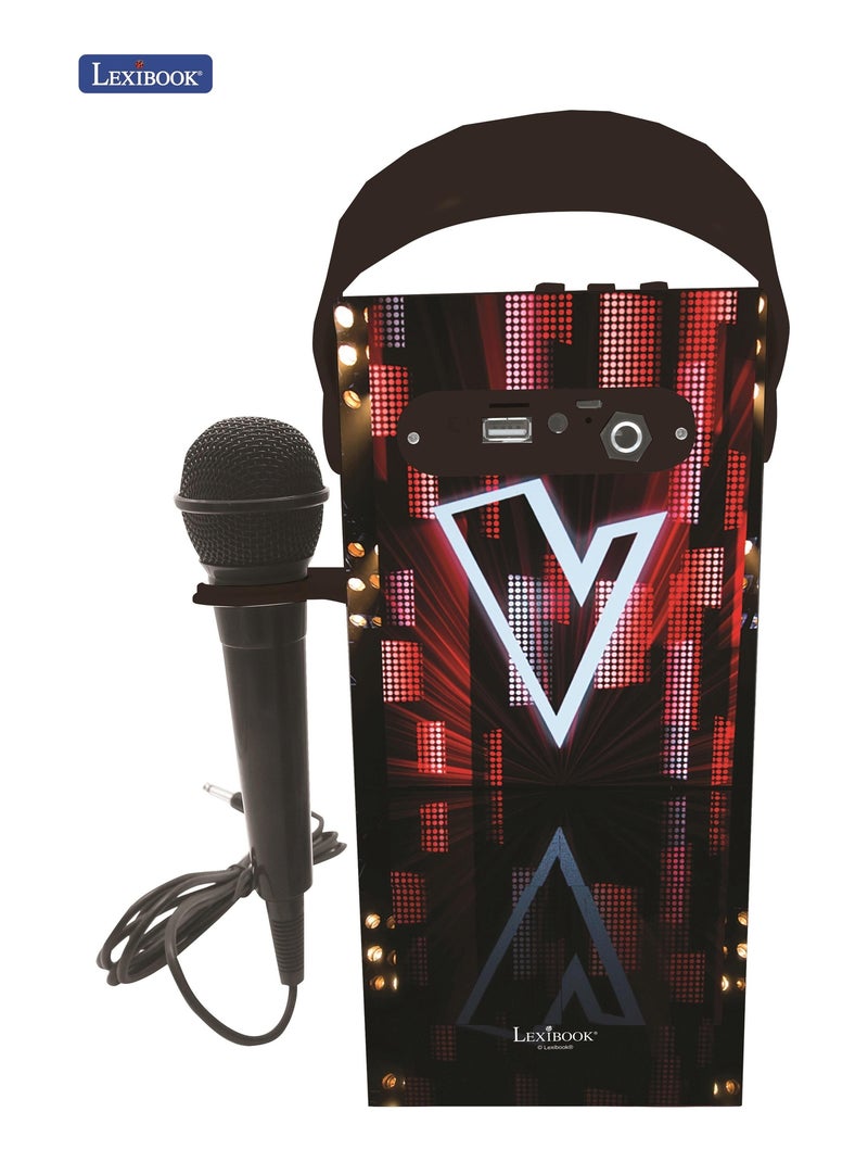 Enceinte Bluetooth portable avec micro et effets lumineux The Voice Noir - Kiabi