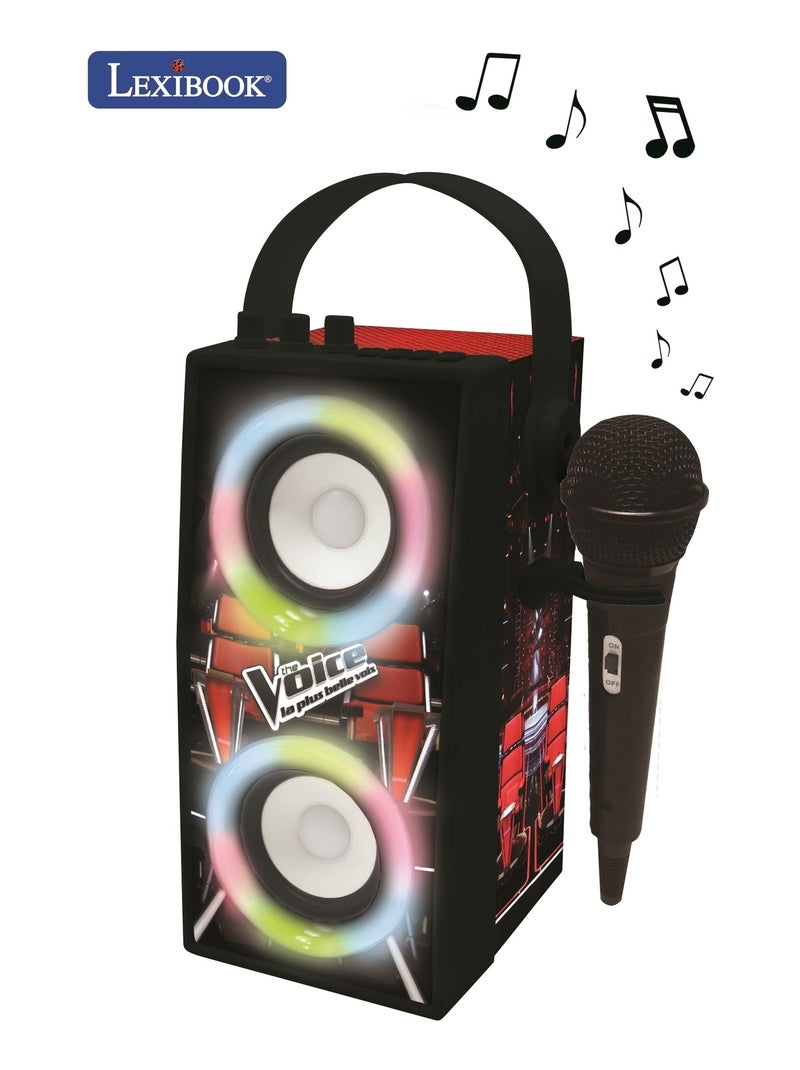 Enceinte Bluetooth portable avec micro et effets lumineux The Voice Noir - Kiabi