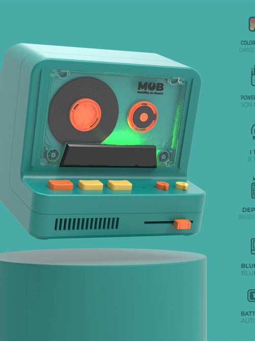 Enceinte Bluetooth Rétro RS-80 - Design Années 80 - Son Puissant 5W - Autonomie 12h - MOB - Kiabi