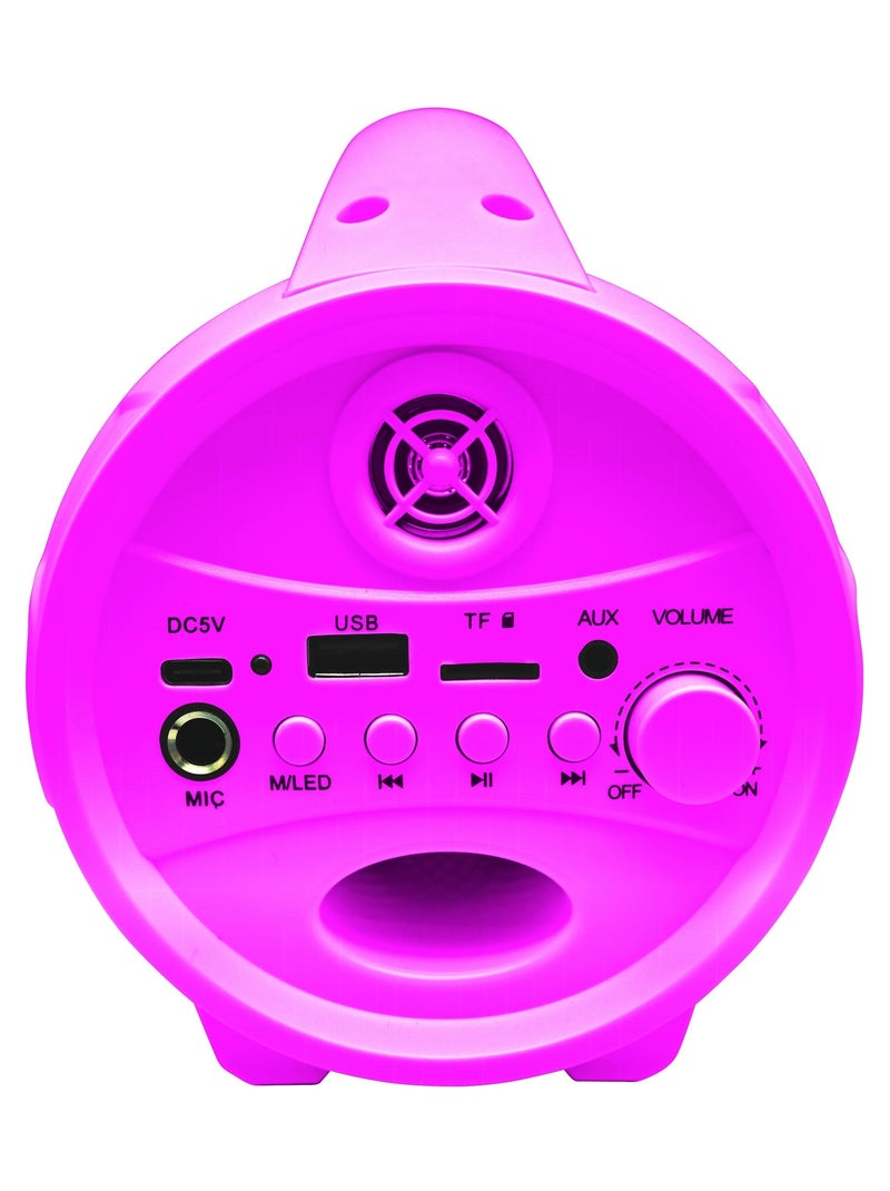 Enceinte Bluetooth Sans-Fil Lumineuse avec Micro Barbie Rose - Kiabi