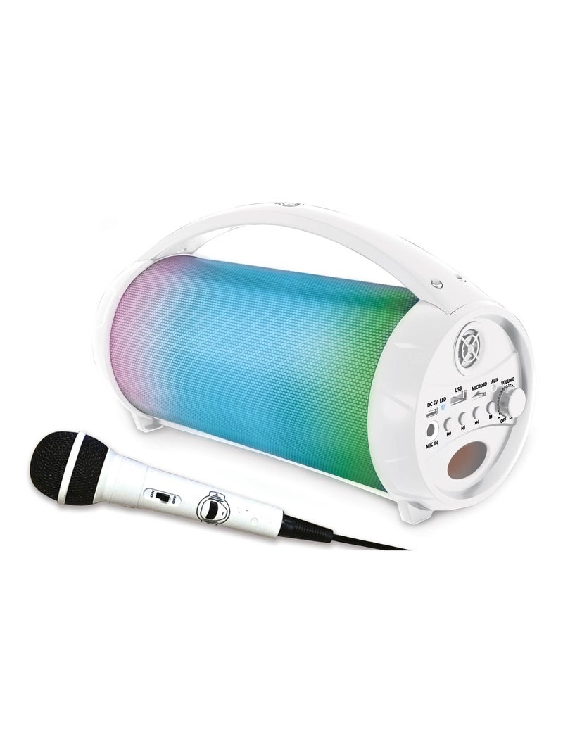 Enceinte Bluetooth Sans-Fil Lumineuse avec Micro iParty Blanc - Kiabi