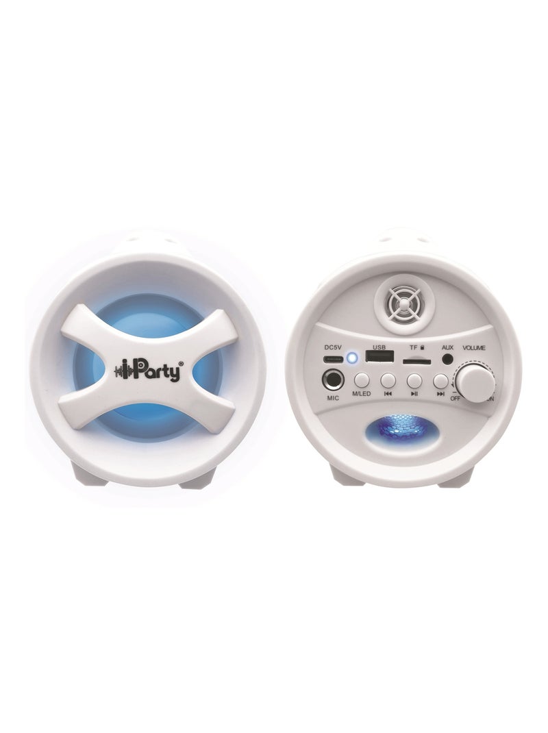 Enceinte Bluetooth Sans-Fil Lumineuse avec Micro iParty Blanc - Kiabi