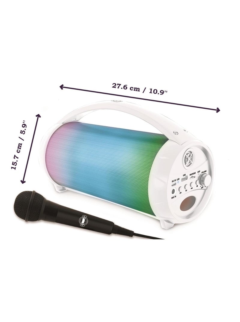 Enceinte Bluetooth Sans-Fil Lumineuse avec Micro iParty Blanc - Kiabi
