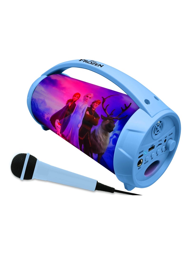 Enceinte Bluetooth Sans-Fil Lumineuse avec Micro La Reine des Neiges Bleu - Kiabi