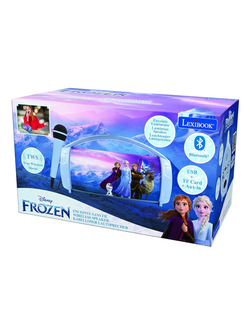Enceinte Bluetooth Sans-Fil Lumineuse avec Micro La Reine des Neiges Bleu - Kiabi