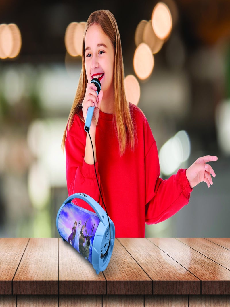 Enceinte Bluetooth Sans-Fil Lumineuse avec Micro La Reine des Neiges Bleu - Kiabi
