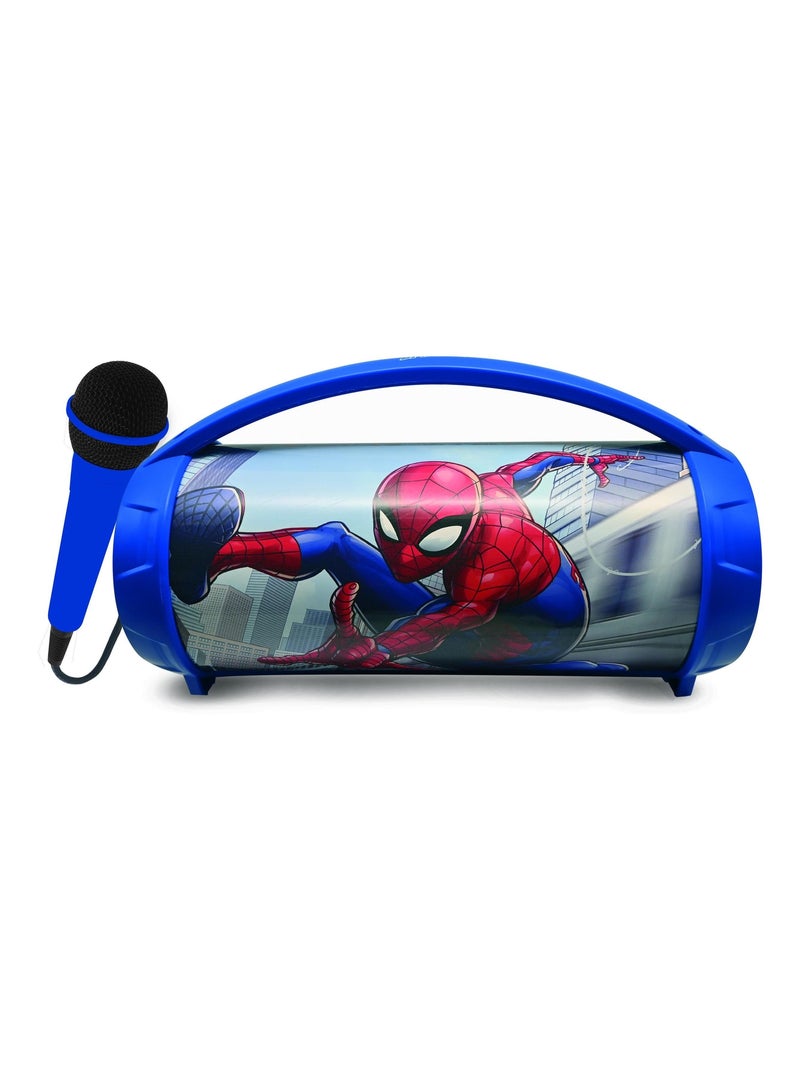 Enceinte Bluetooth Sans-Fil Lumineuse avec Micro Spider-Man Bleu - Kiabi