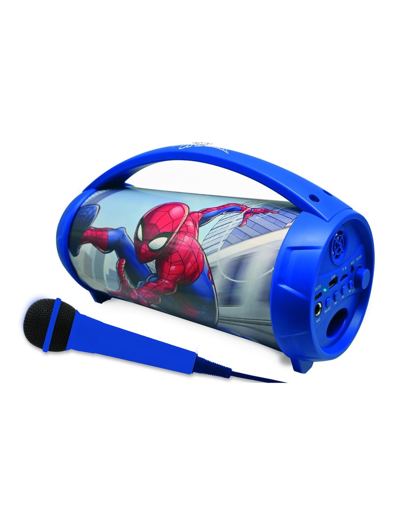 Enceinte Bluetooth Sans-Fil Lumineuse avec Micro Spider-Man Bleu - Kiabi