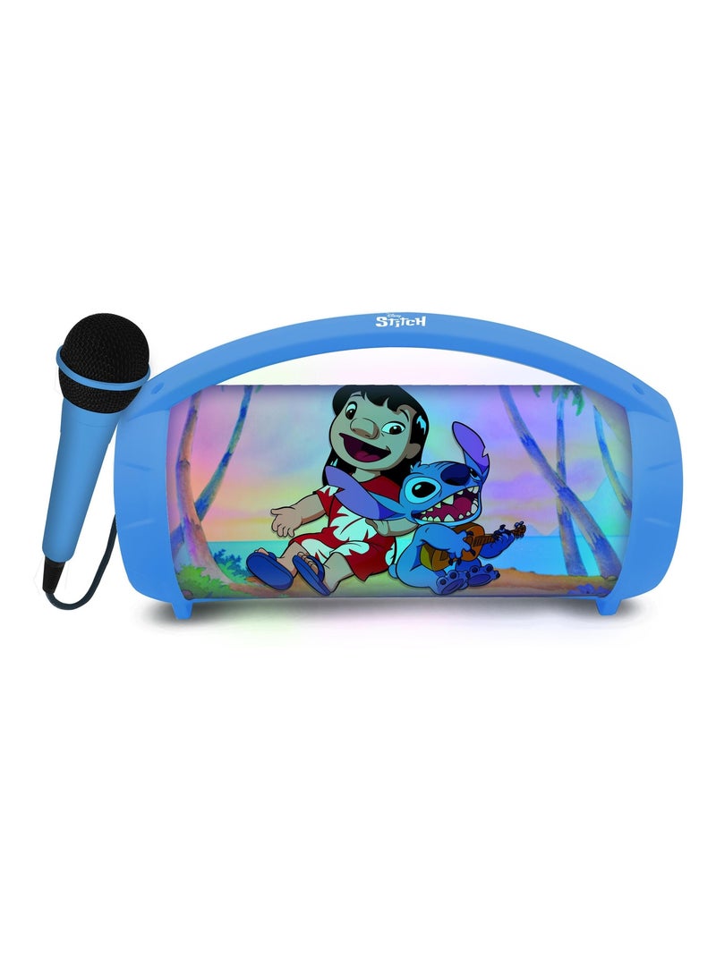 Enceinte Bluetooth Sans-Fil Lumineuse avec Micro Stitch Bleu - Kiabi