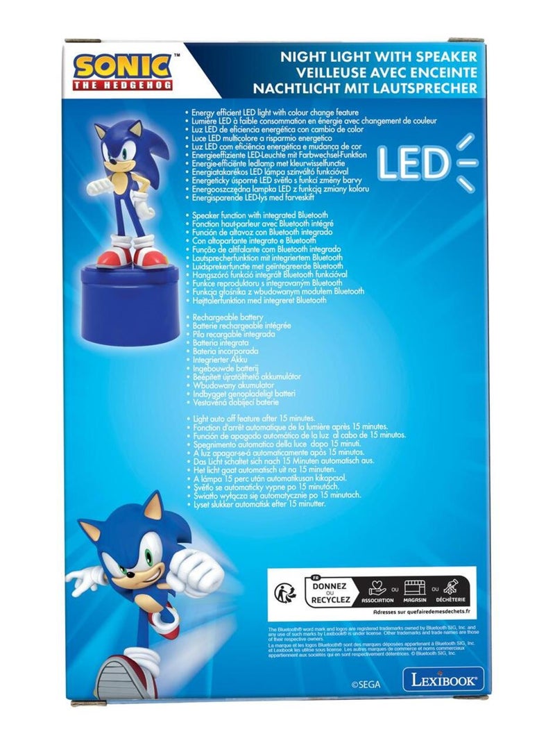Enceinte Bluetooth veilleuse Sonic Bleu - Kiabi