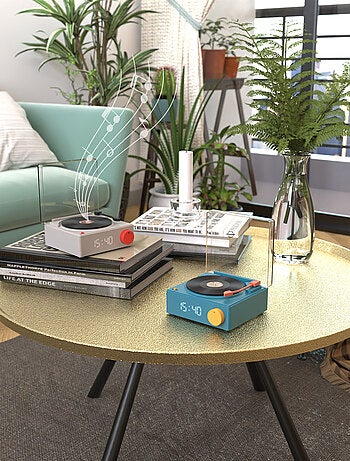 Enceinte Bluetooth VS-80 Rétro avec Réveil Intégré - Design Tourne-disque Vintage - MOB