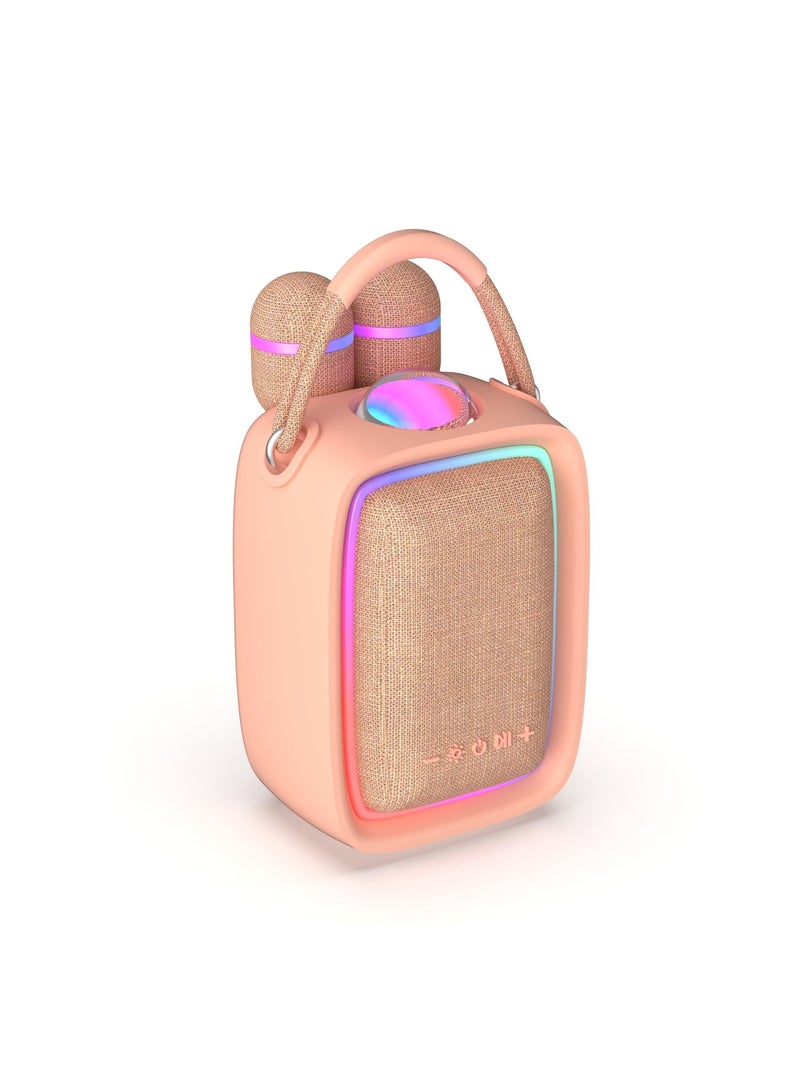 Enceinte & Karaoké Lumineuse - SINGY PARTY ROSE Abricot - Kiabi