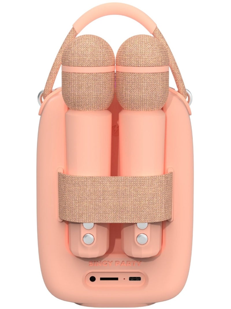 Enceinte & Karaoké Lumineuse - SINGY PARTY ROSE Abricot - Kiabi