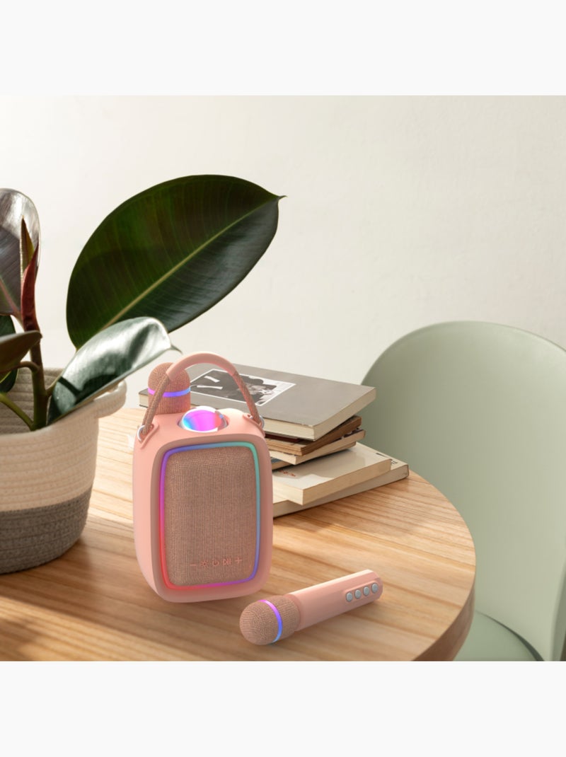 Enceinte & Karaoké Lumineuse - SINGY PARTY ROSE Abricot - Kiabi