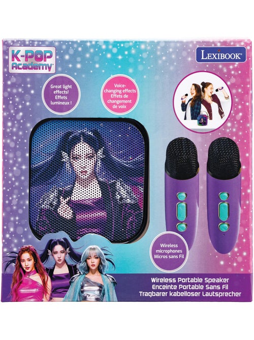 Enceinte karaoké portable k-pop academy avec deux microphones sans fil - Kiabi