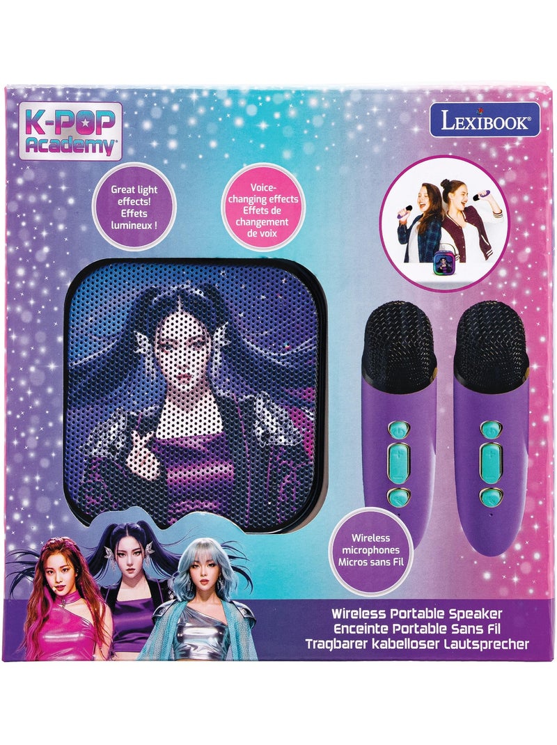 Enceinte karaoké portable k-pop academy avec deux microphones sans fil Violet - Kiabi