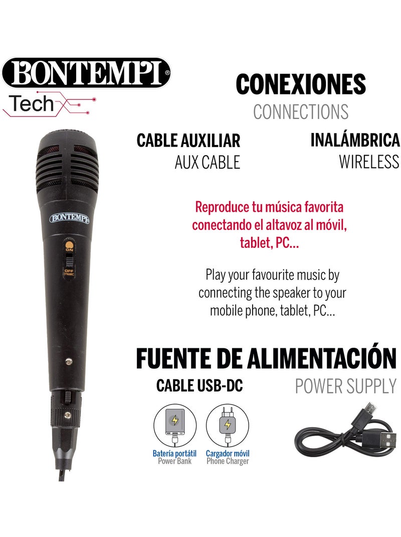 Enceinte sans fil 160w avec microphone et lumières bontempi N/A - Kiabi