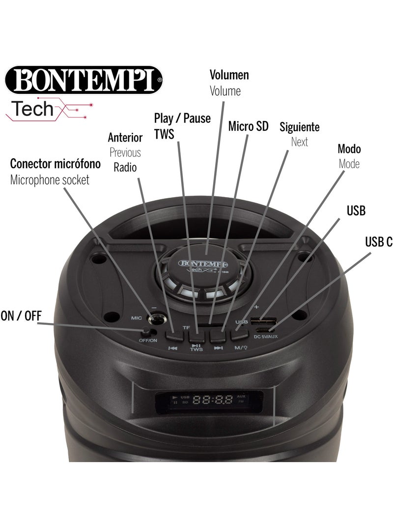 Enceinte sans fil 160w avec microphone et lumières bontempi N/A - Kiabi